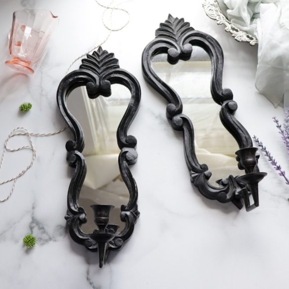 Z Gallerie Other - Z GALLERIE mirror sconce with candle sticks black